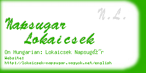 napsugar lokaicsek business card